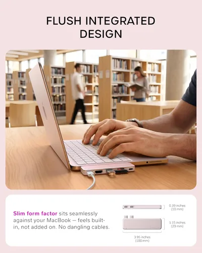 Vista 4 de Satechi Concentrador a presión USB-C 6 en 2, HDMI 4K/60Hz, para MacBook Neo Rubor