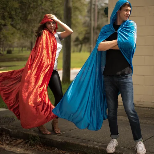 Vista 5 de Everfan Capa con capucha para adultos Capa para hombre con capucha para disfraz de Halloween y cosplay