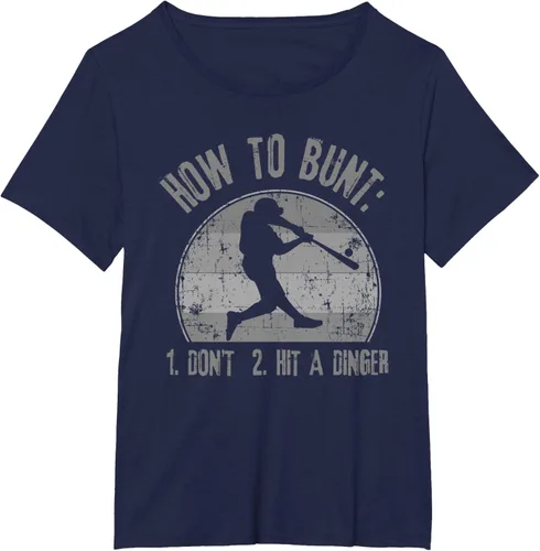 Vista 20 de Cómo Bunt Don't Hit A Dinger - Camiseta divertida de béisbol y sóftbol, Negro, S