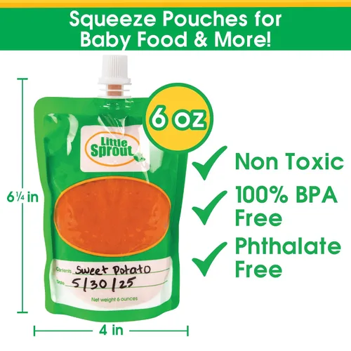 Vista 2 de Bolsas desechables de comida para bebés (24 unidades) – Haz tus propios exprimidores de 6 onzas – Funciona con todas las estaciones de llenado