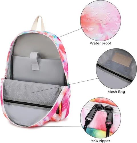 Vista 4 de Imyth Backpack for Teen Girls School Gift Bookbag Lunch Box Pencil Bag 3 in 1 Set