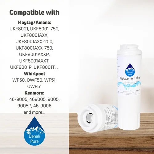 Vista 9 de Upstart Battery KitchenAid KFIS25XVMS - Paquete de 2 filtros de agua de repuesto para refrigerador, compatible con el cartucho de filtro de agua