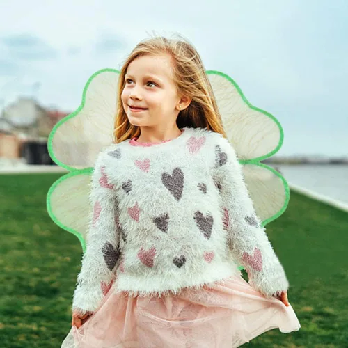 Vista 5 de Estivaux Fall Fairy Wings Thanksgiving Sparkle Princess Angel Wings Halloween Butterfly Costume Wings for Kids Party Favors