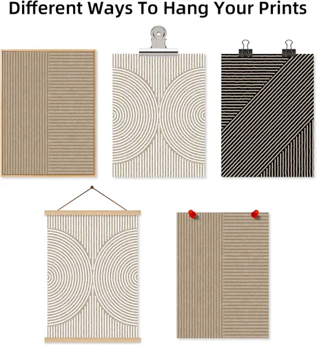 Vista 22 de Imágenes abstractas modernas para pared, arte de pared bohemio y neutro, arte de pared de línea minimalista, arte de pared beige, negro y marrón