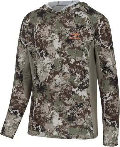 Vista 4 de BASSDASH Sudadera con capucha para hombre, con protección UPF 50+, ligera, de camuflaje, de secado rápido, manga larga, con capucha, FS30M