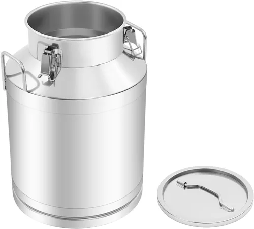 Vista 9 de Jarra de leche resistente de acero inoxidable de 50L/13 galones con tapa sellada de silicona, cubo de vino y recipiente para líquidos