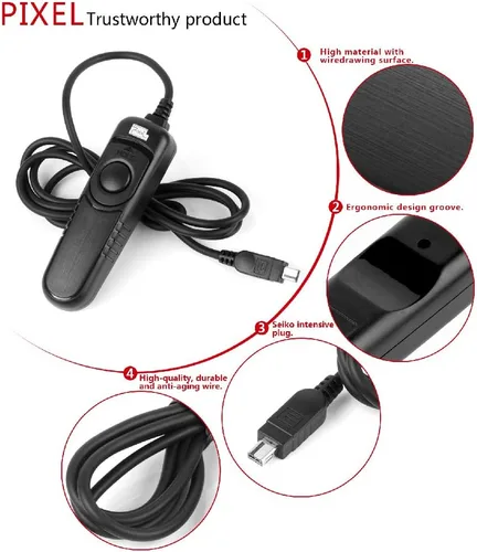 Vista 8 de PIXEL Control de liberación de obturador con cable RC-201/DC2 para cámara réflex digital Nikon D750 D610 Z6 Z7