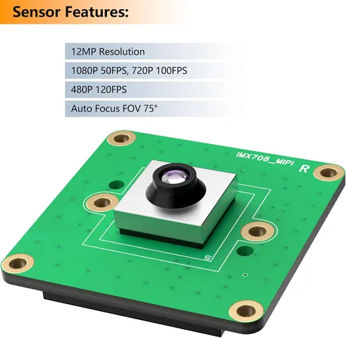 Vista 14 de Módulo de cámara de enfoque automático de 12MP para Raspberry Pi, sensor IMX708, FOV de 75°, HDR, compatible con Pi 5,4,3, Zero, CM4