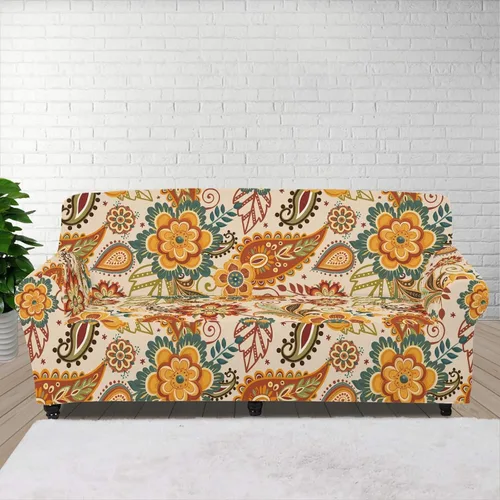 Vista 38 de Horeset Funda elástica para silla con diseño de flores hippie otoñales, funda para sofá, lavable, protección de muebles con espuma antideslizante
