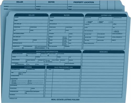 Vista 18 de NextDayLabels - Carpeta de listado de bienes raíces - Lista de panel derecho, preimpresa en cartulina duradera con lista de verificación de cierre