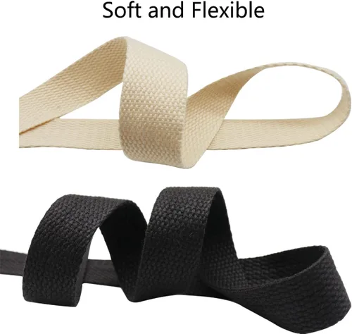 Vista 3 de Correas de algodón pesado de 1 pulgada de ancho, 2 rollos/20 yardas de correas para asas de bolsa, correa de bolsa, correa de bolsa, cinturón