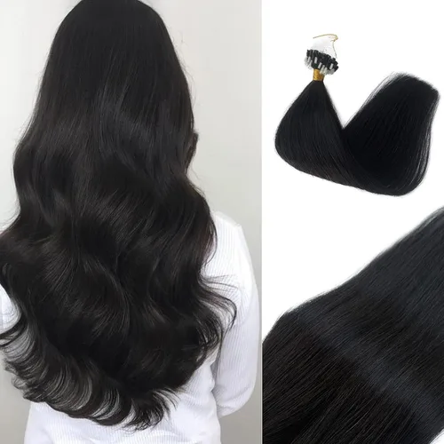 Vista 16 de Extensiones de cabello Microlink con reflejos, cabello humano lacio de 14 pulgadas, rubio caramelo resaltado, 50G/50S