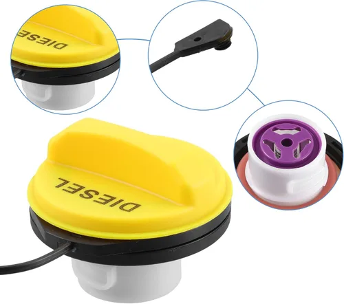 Vista 3 de ACROPIX Tapa para depósito de combustible diésel para Land Rover Defender Discovery 2019-on LR053666/C2Z32584, paquete de 1 unidad, color amarillo