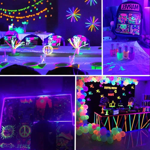 Vista 3 de BlackLights - Tira de luces LED de 110 V, kit de luces negras para exteriores, impermeable, 432 LED, 40 pies, flexible, color morado