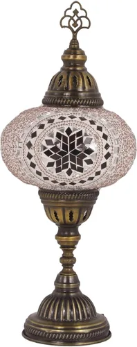 Vista 8 de Lámpara turca de mesa con 10 variantes Lámpara turca marroquí con base de bronce Lámpara de noche Tiffany hecha a mano Lámpara de noche