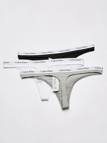Vista 4 de Calvin Klein Women's Carousel Logo Cotton Stretch Thong Panties, Multipack