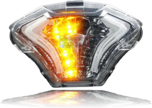 Vista 4 de CLARO Color FIT YAMAHA MT03 MT-25 MT-07 FZ-07 YZF-R3 YZF-R25 MX King 150 Señales de giro de luz trasera con guía de luz e-Mark encendido
