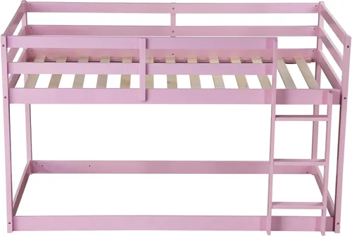 Vista 17 de Twin Size Bunk Bed with Panelled Headboard and Footboard, Antique Dark Oak Antique Oak