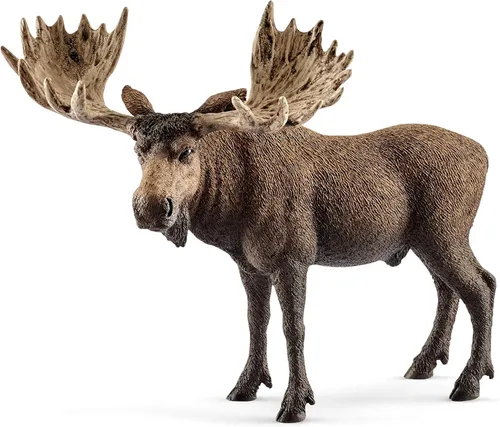 Vista 7 de Schleich Wild Life, figura de animal, juguetes de animales para niños y niñas de 3 a 8 años, toro alce, a partir de 3 años