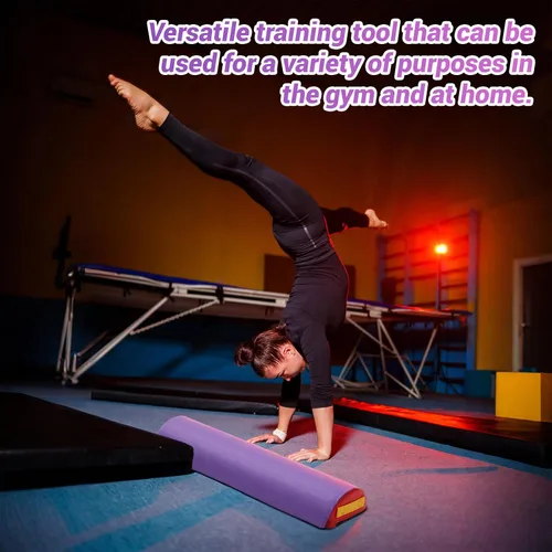 Vista 3 de Arrowbash Rodillo de espuma de 24 pulgadas, barra de equilibrio de gimnasia media redonda con gancho y bucle trasero con asas de transporte