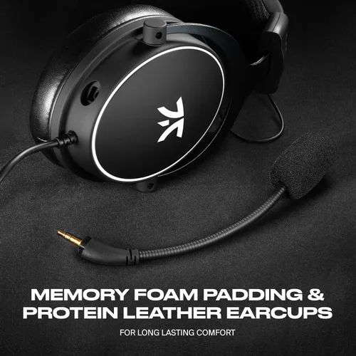 Vista 3 de Fnatic React - Auriculares para juegos electrónicos con controladores de 2087in marco de metal sonido estéreo preciso micrófono desmontable
