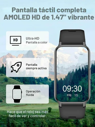 Vista 6 de KPEP Reloj de fitness para hombres y mujeres (HK72-Plata)