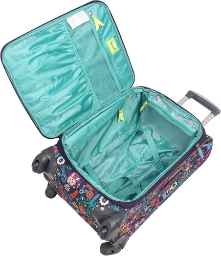 Vista 4 de Lily Bloom Patrón de diseño de equipaje de 28 pulgadas expandible con ruedas giratorias dobles, maleta grande y ligera bolsa a cuadros para mujeres