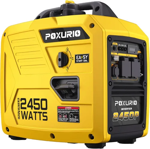 Vista 14 de Generador inversor de combustible dual de 2450 vatios para uso doméstico, tanque de combustible grande de 1.6 galones hasta 8.3 horas de uso