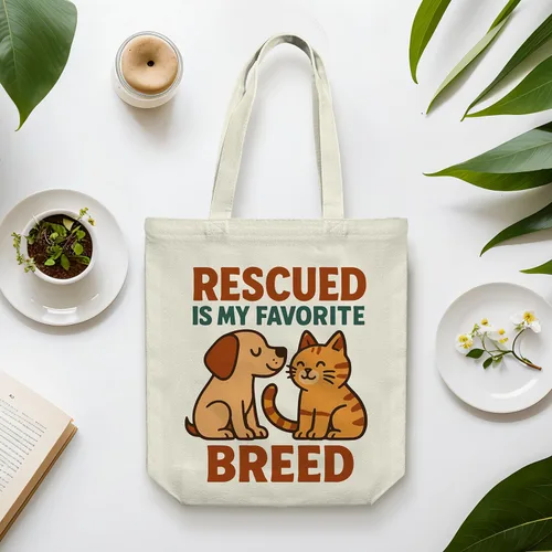Vista 8 de itgowisa Bolsa de lona reutilizable con cremallera y asas, bolsillo grueso, para compras, compras, playa, regalo Adoptdontshop