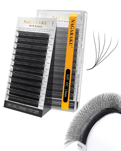 Vista 148 de NAGARAKU Extensiones de pestañas prefabricadas en abanico 3D W 0.05 C 0.315 0.05-C 3D W