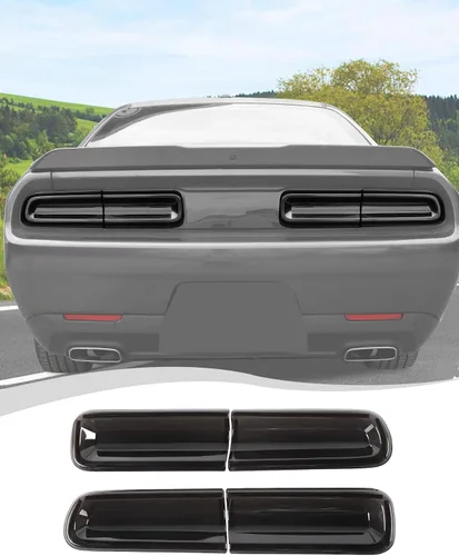 Vista 8 de Hoolcar Cubierta de la lámpara de la luz trasera, marco de guardia, decoración de marco de bisel, accesorios exteriores para Dodge Challenger