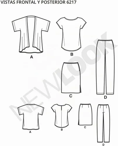 Vista 2 de New Look 6217 - Patrón de costura para mujer, tallas 10-22