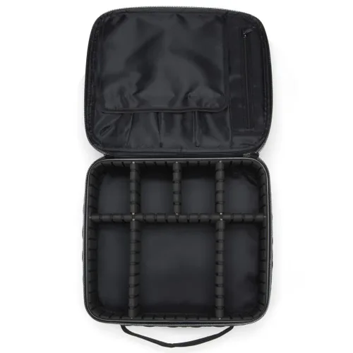 Vista 5 de Scünci by Conair - Estuche de maquillaje para maquillaje, bolsa de maquillaje, organizador de viaje para mujeres, color negro