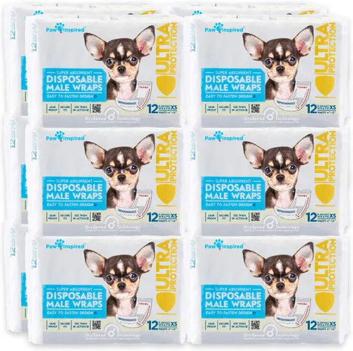 Vista 13 de Paw Inspired Bandas desechables para perros machos, banda para el vientre para perros Pañales desechables para perros Bandas para el vientre