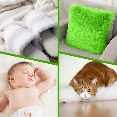 Vista 7 de Piel sintética para manualidades, 10 x 20 pulgadas, piel falsa de Navidad, tela de piel esponjosa, corte de piel para manualidades, manualidades
