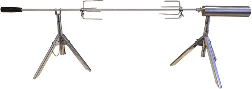 Vista 3 de Asador eléctrico portátil – Asador de asador de barbacoa de acero inoxidable, altura y velocidad ajustables, cocina al aire libre para campamento