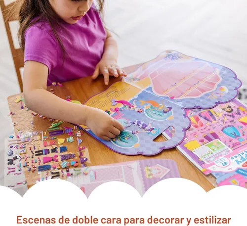 Vista 4 de Melissa & Doug Princesa Puffy, juego de adhesivos, Combo de calcomanías infladas