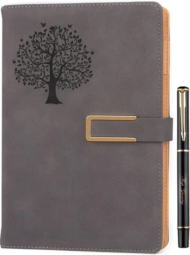 Vista 12 de Fanery sue Tree of Life - Diario de escritura recargable para mujeres y hombres, cuaderno de tapa dura de piel sintética, A5, rayado universitario