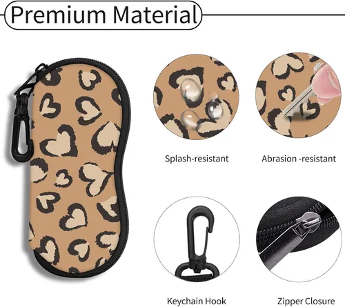Vista 3 de Hion Estuche para gafas de sol ultra ligero de neopreno con cremallera y clip para cinturón