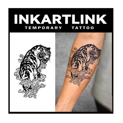 Vista 13 de INKARTLINK Tattoo Tech, 2 hojas de tatuaje semipermanente mediano, tatuajes temporales de diseño artístico para adultos, dura 1-2 semanas