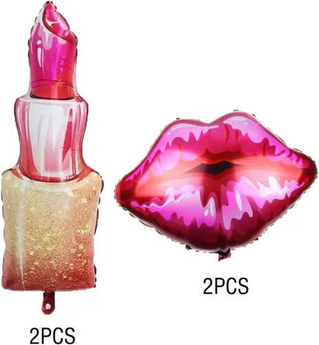 Vista 3 de 4 globos de labios rojos y labios rojos con forma de beso para cumpleaños, boda, despedida de soltera, decoración del día de San Valentín