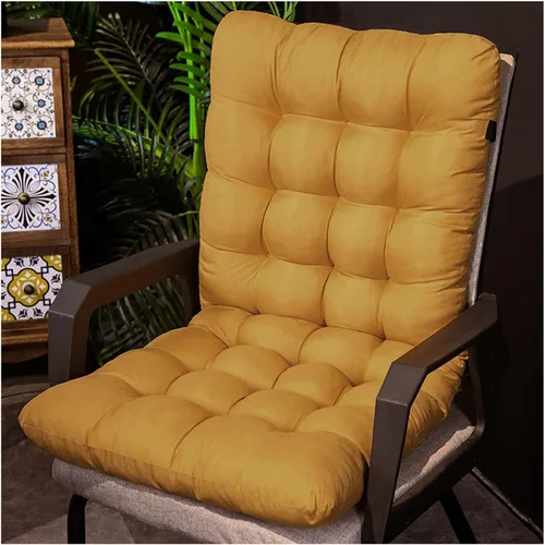 Vista 10 de ZTGL Cojín plegable para silla mecedora, antideslizante, grueso, suave, con respaldo alto, para interiores y exteriores, cojín largo para silla Azul