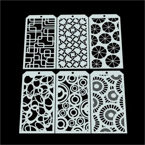 Vista 4 de 6 piezas de plantillas decorativas para álbumes de recortes, pintura en pared, muebles, manualidades, adecuada para decoración del hogar (círculo)
