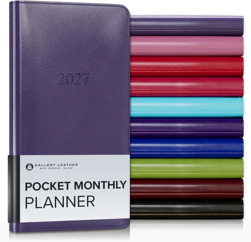 Vista 72 de Gallery Leather Agenda mensual grande 2026-2027 Acadia Navy