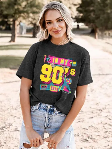 Vista 4 de Camisas de los años 80 para mujer, camiseta con estampado vintage de los años 80, ropa de fiesta casual de los años 80