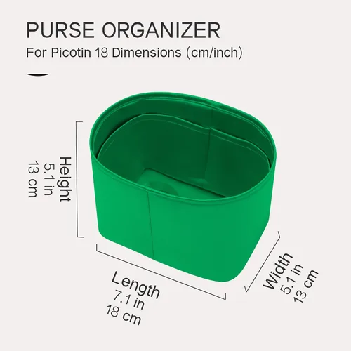 Vista 7 de Se adapta a Picotin 18 bolsas, inserto organizador de bolso de seda de alta calidad, suave al tacto y ligero, organizador de lujo con caja de regalo