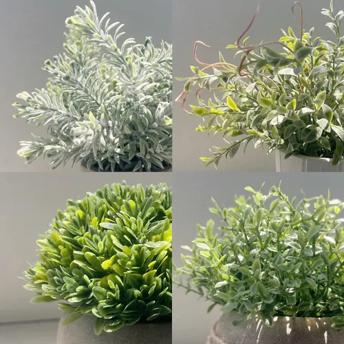 Vista 9 de Paquete de 8 plantas artificiales pequeñas, plantas artificiales de interior para decoración del hogar, pequeñas plantas artificiales