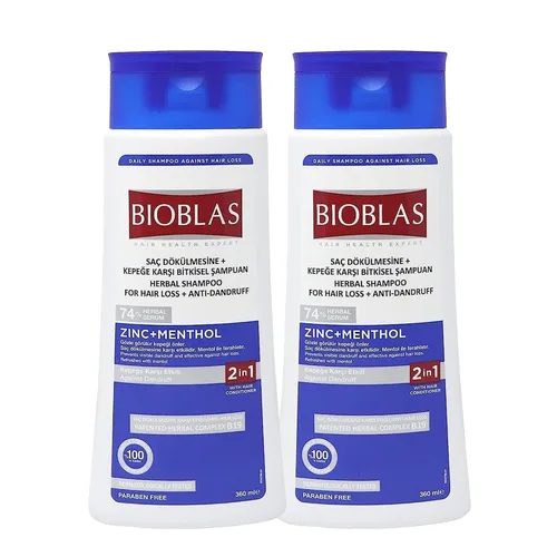 Vista 6 de Champú para el cabello con zinc y mentol, champú anticaspa y anticaída de cabello, champú de menta fresca para pérdida de cabello y cuero cabelludo
