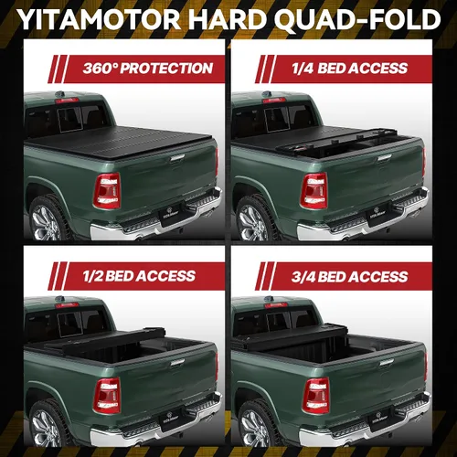 Vista 5 de YITAMOTOR Cubierta rígida para tonneau cuádruple para F150 F-150 2015-2026