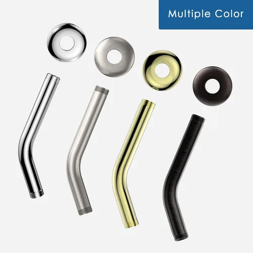 Vista 5 de HOPOPRO Brazo de ducha de 6 pulgadas con brida, brazo de cabezal de ducha angular de repuesto para montaje en pared para cabezal de ducha de mano
